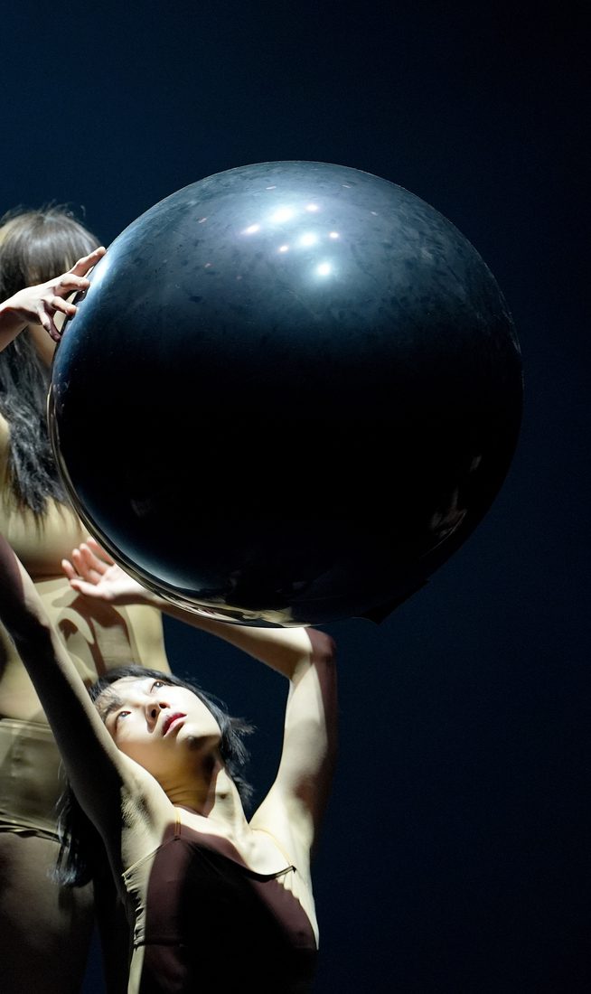 That relationship, like time passing and people connecting, has each dancer passing through, relating to the ball.