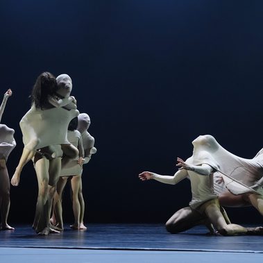 The meeting and mating scene of primitive, primordial man and woman is shown brightly and cheerfully.